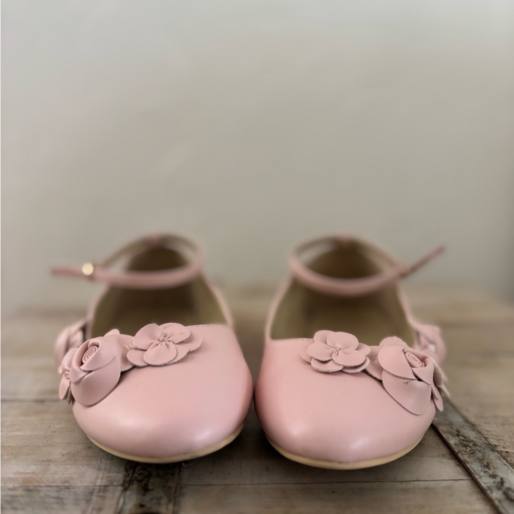🌸 Janie and Jack Pink Floral Ballet Flats – Toddler Girls Size 5K 🌸